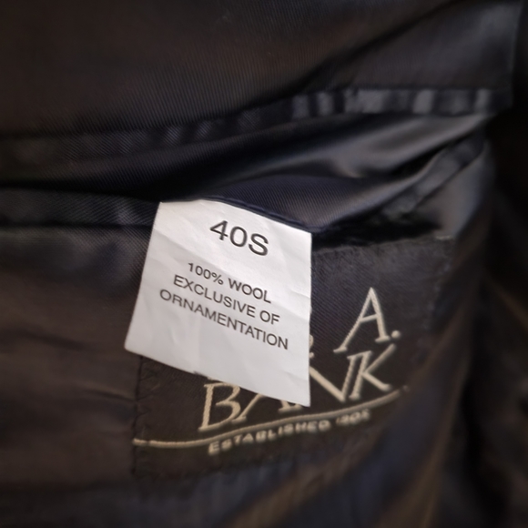 Jos. A. Bank Black Suit Jacket - 40S - AC0403 - Picture 4 of 4
